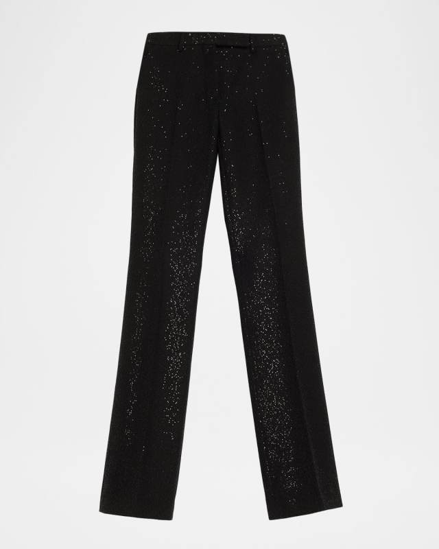 Sequined Crepe Straight-Leg Pants